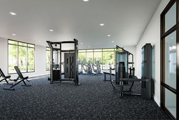 Modern fitness room